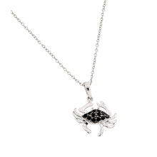 Load image into Gallery viewer, Sterling Silver Necklace with Fancy Crab Inlaid with Black Czs PendantAnd Chain Length of 16 -18  AdjustableAnd Pendant Dimensions: 16.4MMx17.5MM