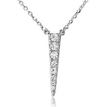 Load image into Gallery viewer, Sterling Silver Rhodium Plated Dropped Ice Pick Necklace