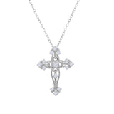 Sterling Silver Rhodium Plated Cross Necklace