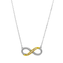 Load image into Gallery viewer, Sterling Silver 2 Toned Rhodium Gold Plated Infinity CZ Necklace