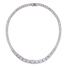 Load image into Gallery viewer, Sterling Silver Rhodium Plated CZ Necklace