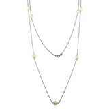 Sterling Silver Rhodium Plated Fresh Water Pearls Necklace