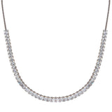 Sterling Silver Rhodium Plated Adjustable Tennis CZ Necklace