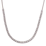 Sterling Silver Rhodium Plated Adjustable Tennis CZ Necklace