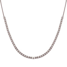 Load image into Gallery viewer, Sterling Silver Rhodium Plated Adjustable Tennis CZ Necklace