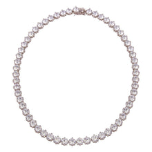 Load image into Gallery viewer, Sterling Silver Rhodium Plated Tennis CZ Necklace