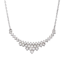 Load image into Gallery viewer, Sterling Silver Rhodium Plated Curved Pendant Necklace
