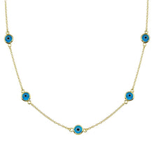 Load image into Gallery viewer, Sterling Silver Gold Plated Evil Eye by the Yard Necklace