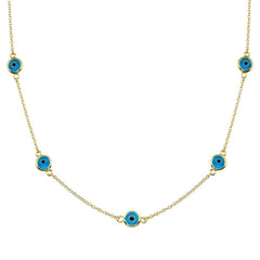 Sterling Silver Gold Plated Evil Eye by the Yard Necklace
