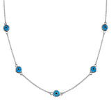 Sterling Silver Rhodium Plated Evil Eye by the Yard Necklace