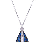Sterling Silver Rhodium Plated Our Lady Of Aparedica CZ Necklace