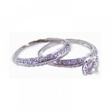 Load image into Gallery viewer, Sterling Silver Rhodium Plated Clear CZ Bridal Ring Set