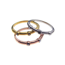 Load image into Gallery viewer, Sterling Silver Nickel Free RhodiumAnd Gold And Rose Gold Plated Three Toned Clear CZ Stackable Ring SetAnd Width 2mm