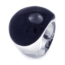 Load image into Gallery viewer, Sterling Silver Fashionable Domed Band Ring with Synthetic Black Quartz Stone