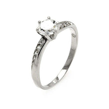 Load image into Gallery viewer, Sterling Silver Elegant Solitaire Round Cut Clear Cz Bridal Ring with Ring Dimensions of 18MMx5MM