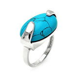 Sterling Silver Fancy Band Ring with Centered Oval Turquoise StoneAnd Ring Dimensions of 25MMx7MMAnd Ring Width: 13.4MM