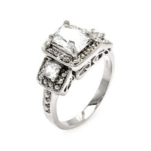 Load image into Gallery viewer, Sterling Silver Rhodium Plated  3 Set Square Clear CZ Bridal Ring