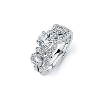 Load image into Gallery viewer, Sterling Silver Rhodium Plated Clear Round Center CZ Bridal Engagement Ring Set