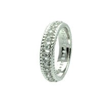 Load image into Gallery viewer, Sterling Silver Rhodium Plated Channel Set Clear CZ Eternity RingAnd Width 2mmAnd Dimensions 3mm