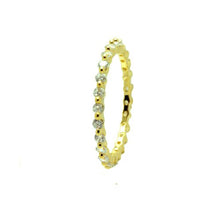 Load image into Gallery viewer, Sterling Silver Nickel Free Gold Plated Clear Channel Set CZ Stackable Eternity RingAnd Dimensions 3mmAnd Width 2mm
