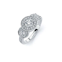 Load image into Gallery viewer, Sterling Silver Rhodium Plated  3 Set Round Clear CZ Bridal Ring