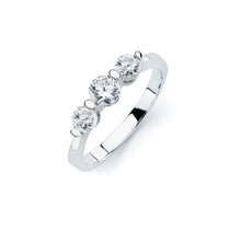 Load image into Gallery viewer, Sterling Silver Rhodium Plated  3 Set Round Clear CZ Bridal Ring