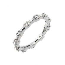 Load image into Gallery viewer, Sterling Silver Nickel Free Rhodium Plated Clear CZ Stackable  Eternity RingAnd Width 2mmAnd Dimensions 2mm