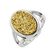 Load image into Gallery viewer, Sterling Silver Rhodium Plated Gold Center Split Shank Ring