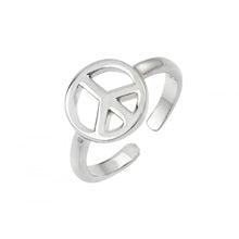 Load image into Gallery viewer, Sterling Silver Rhodium Plated Peace Toe Ring