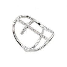 Load image into Gallery viewer, Sterling Silver Rhodium Plated Cross Ring