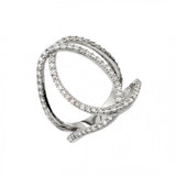 Sterling Silver Rhodium Plated Interlace Ring