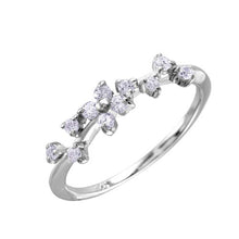Load image into Gallery viewer, Sterling Silver Rhodium Plated Petal Shaped  Eternity Ring