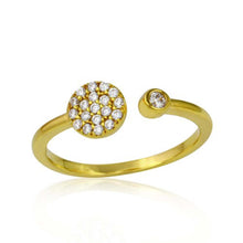 Load image into Gallery viewer, Sterling Silver Gold Plated Round Open Shaped Ring With CZ StonesAnd Width 1mmAnd Thickness 2mm