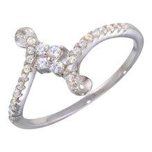 Load image into Gallery viewer, Sterling Silver Rhodium Plated Elegant Shaped Ring With CZ Stones