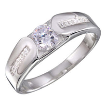 Load image into Gallery viewer, Sterling Silver Rhodium Plated Men&#39;s 5.9mm CZ Ring