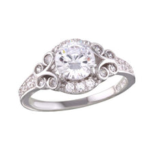 Load image into Gallery viewer, Sterling Silver Rhodium Plated Ring with CZ Necklace