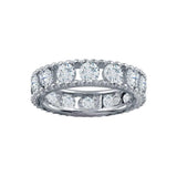 Sterling Silver Rhodium Plated Round CZ Band