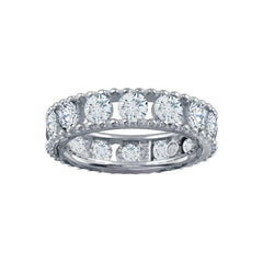 Sterling Silver Rhodium Plated Round CZ Band