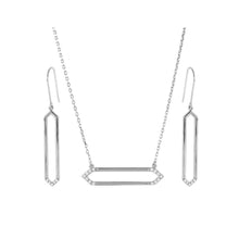 Load image into Gallery viewer, Sterling Silver Rhodium Plated Long Open Hexagon Set
