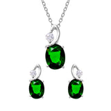 Sterling Silver Rhodium Plated Twisted Oval Birthstone Set May
