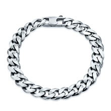 Load image into Gallery viewer, Sterling Silver Gun Metal Plated Curb Bracelet