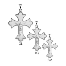 Load image into Gallery viewer, Sterling Silver Matte Finish High Polished Cross Patonce Style Pendant