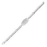 Sterling Silver Medical Medium Oval ID Figaro Chain Bracelet