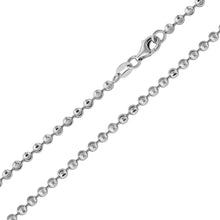 Load image into Gallery viewer, Italian Sterling Silver Rhodium Plated Diamond Cut Bead Chain 050- 2.8 mm with Lobster Clasp Closure
