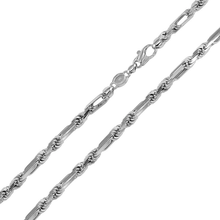 Load image into Gallery viewer, Sterling Silver Rhodium Plated Hand Made 5.5mm Figarope Milano Chain
