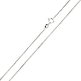 Sterling Silver Rhodium Plated Shinny Greek Link Box 0.9mm-019 Chain