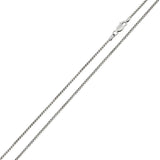 Sterling Silver Rhodium Plated Round Box 1.25mm-024 Chain