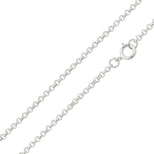Load image into Gallery viewer, Italian Sterling Silver Rhodium Plated Rolo Chain 030- 2.1 mm with Spring Clasp Closure