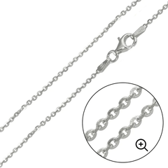 Sterling Silver Rhodium Plated Brillantina Diamond Cut 040-1.8mm Chain