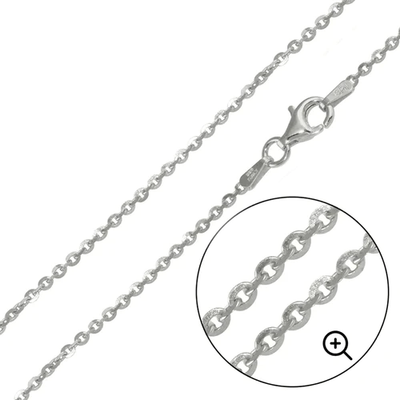 Sterling Silver Rhodium Plated Brillantina Diamond Cut 2.1mm Chain